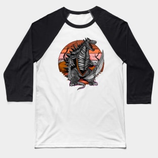 Attacking dinosaur with sun in the background Baseball T-Shirt